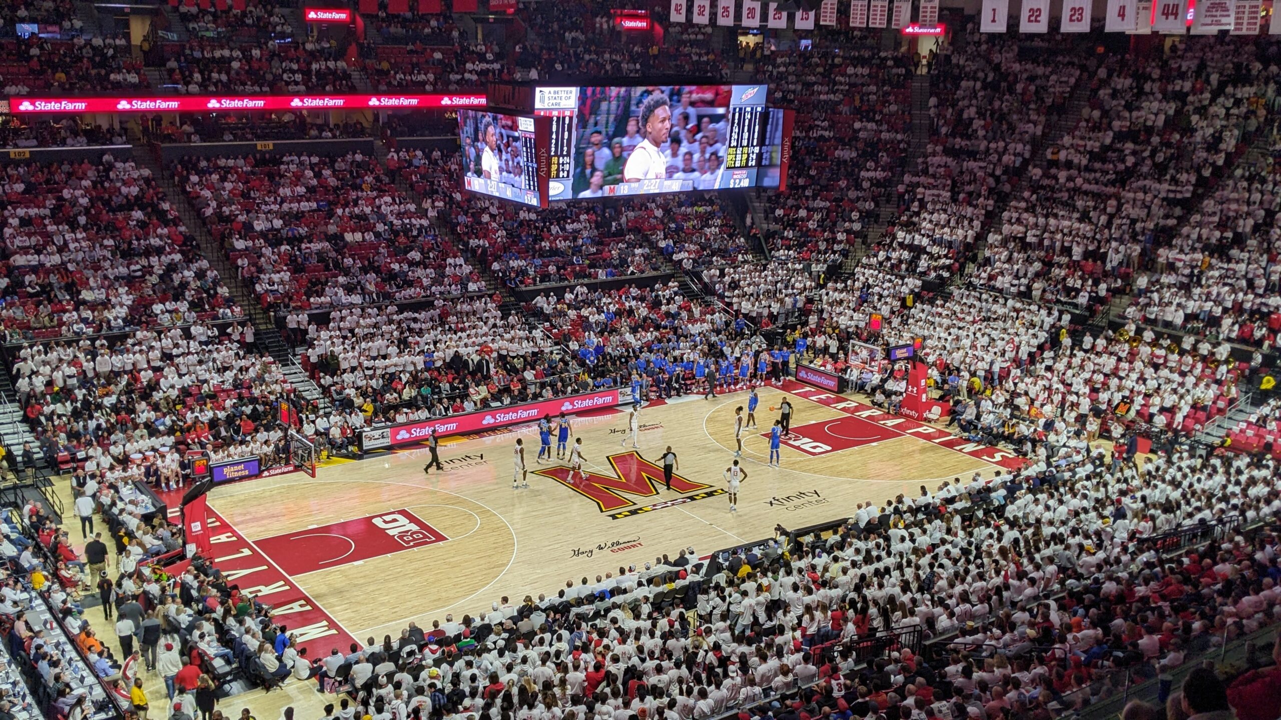 College basketball game